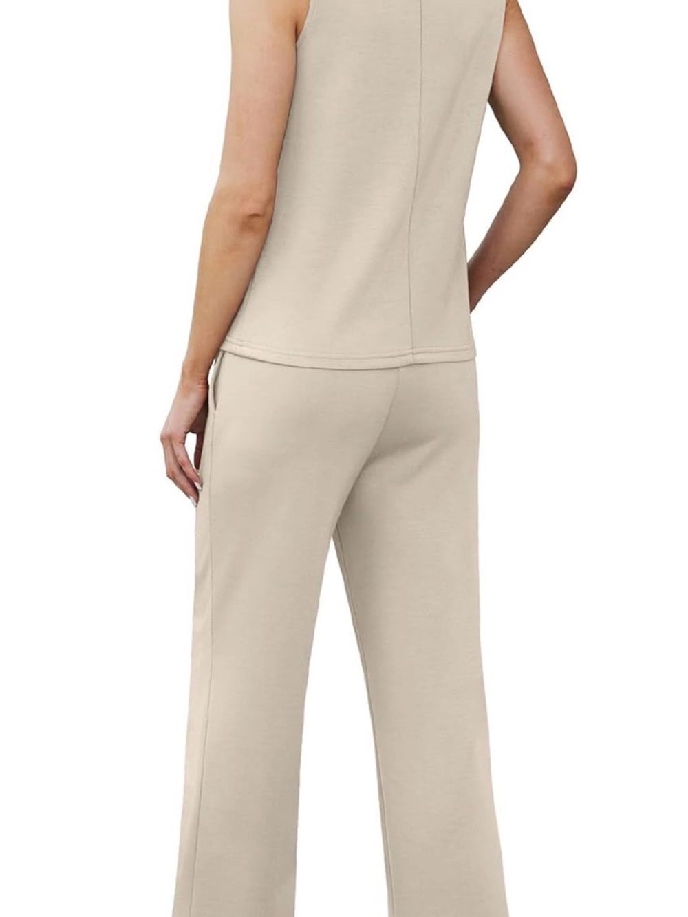 Sleeveless V-Neck 2 Piece Set in Black - Picture 4 of 6